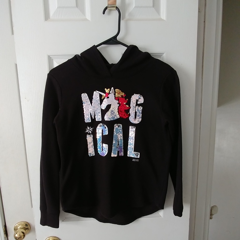Justice Active Girl's Black Magical Hoodie (12)